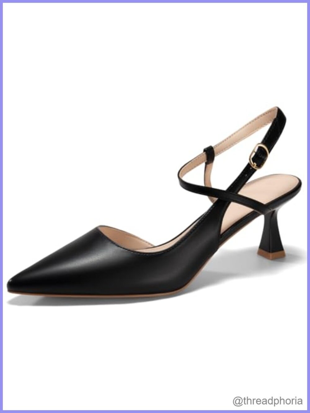 Womens Low Kitten Heel Slingback Pumps Closed Pointed Toe Dress Shoes